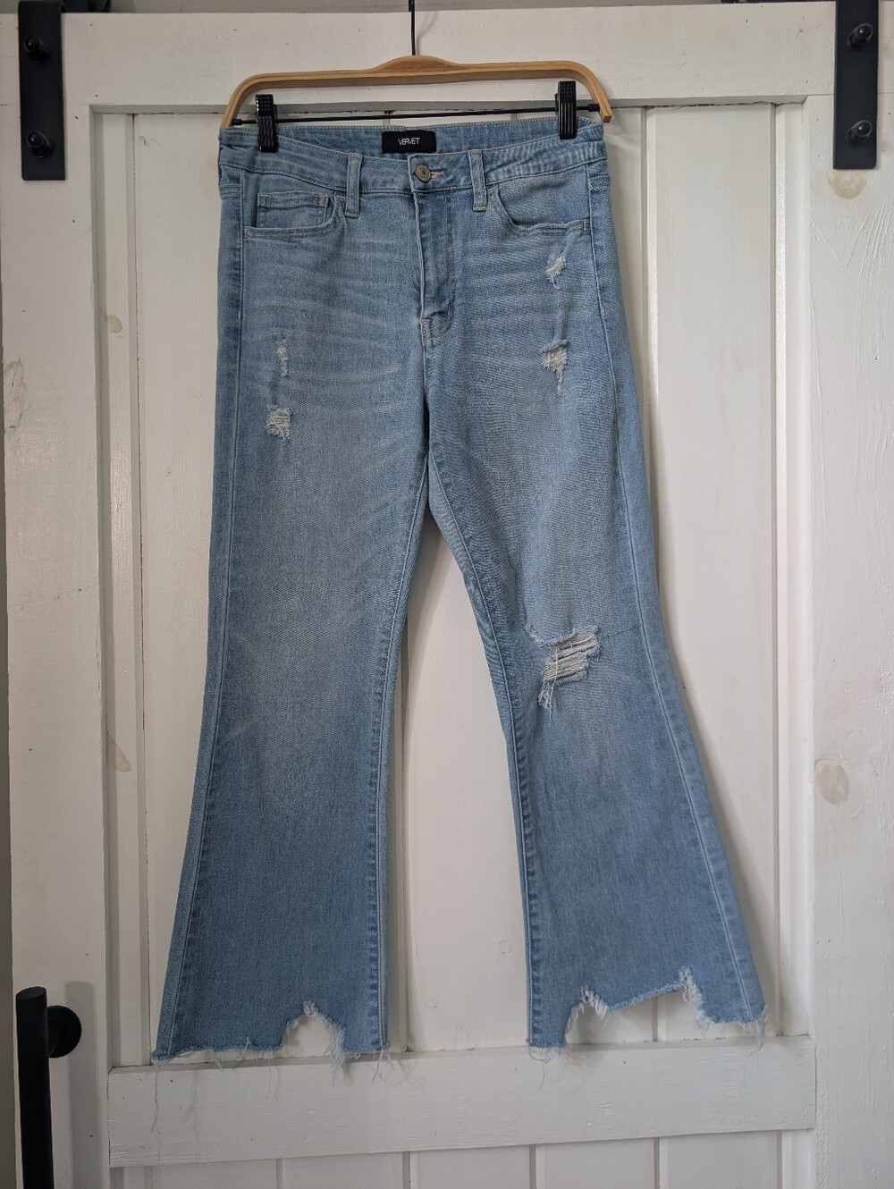 Vervet Crop Flare Fit Jeans | Distressed Jeans | Size 28